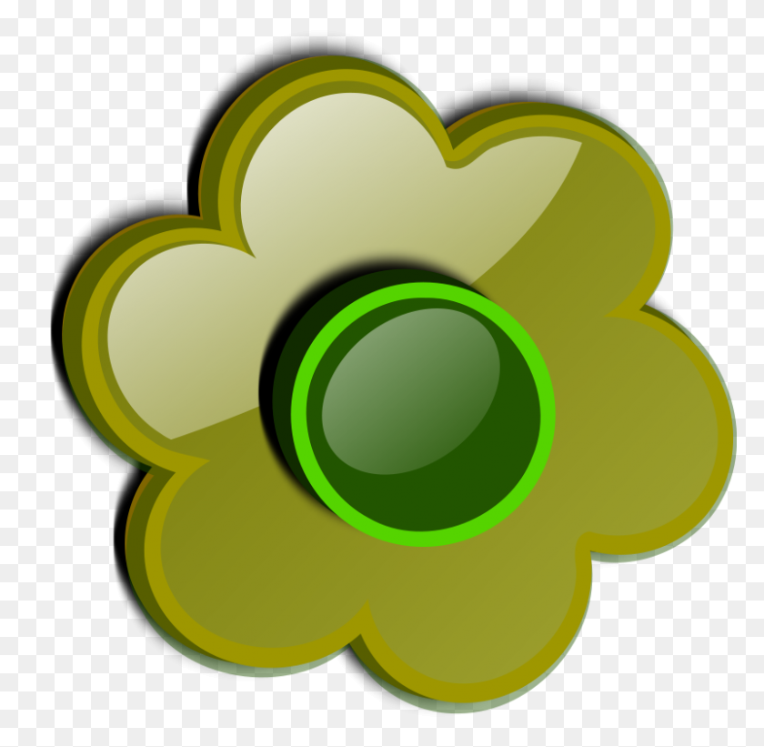 800x781 Free Clip Art Flower - Green Flower Clipart