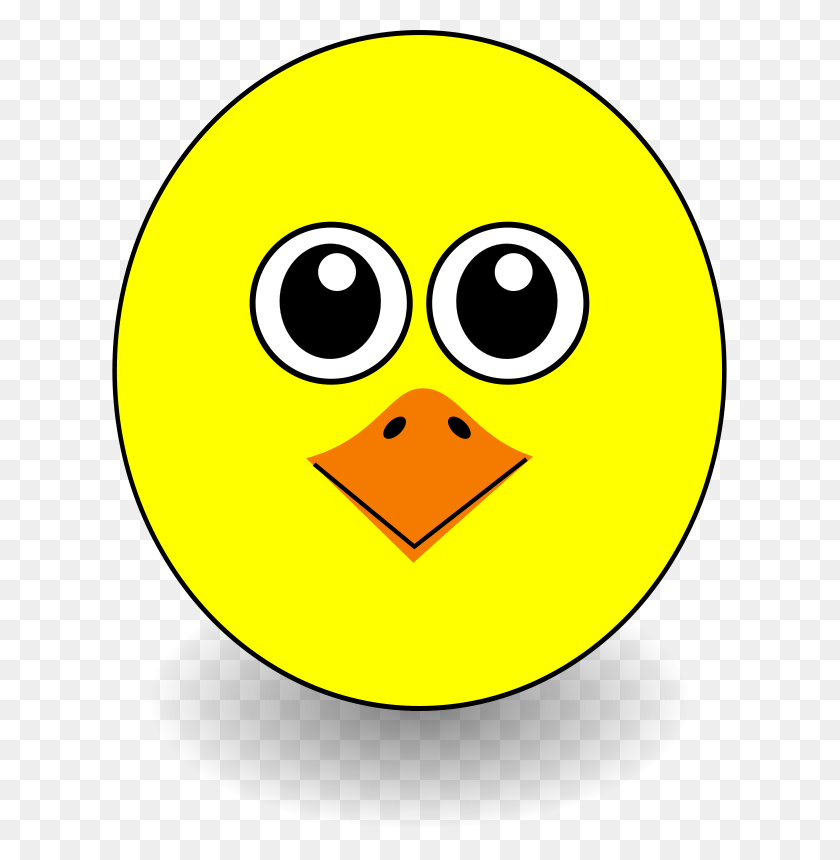 615x800 Free Clip Art Funny Chick Face Cartoon - Pollo Clipart