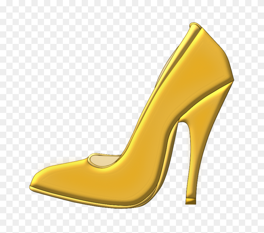 800x701 Free Clip Art Golden Shoe - Cinderella Shoe Clipart