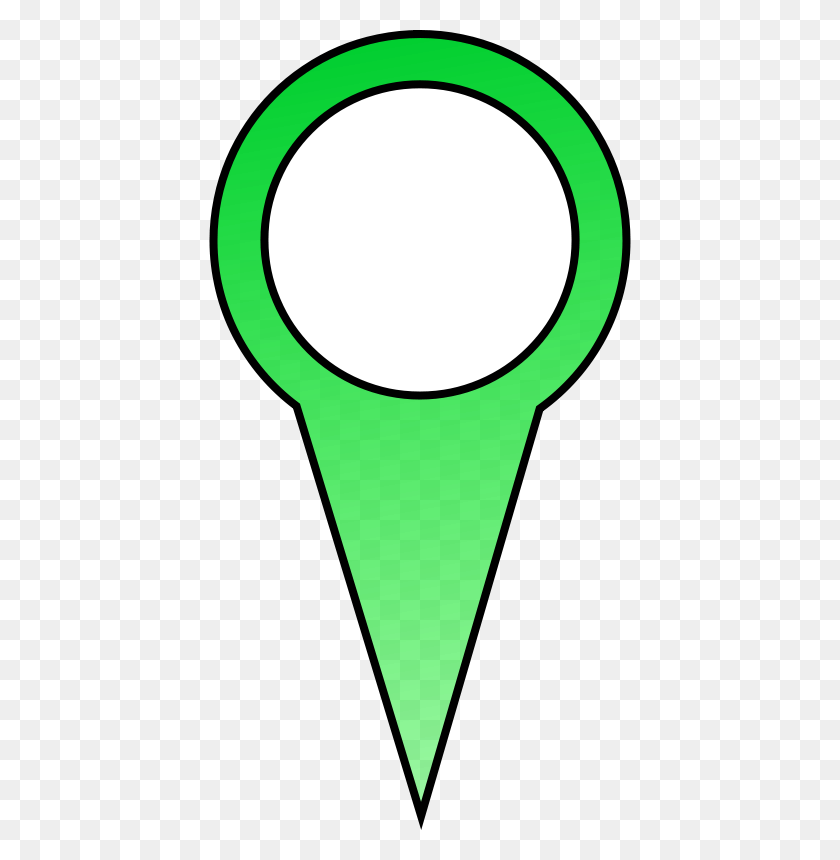 422x800 Free Clip Art Green Map - Pin Clipart