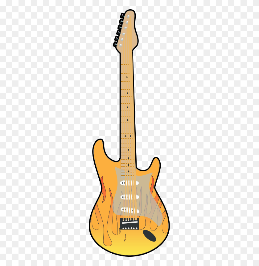 263x800 Free Clip Art Guitar - Clipart Musical Instruments
