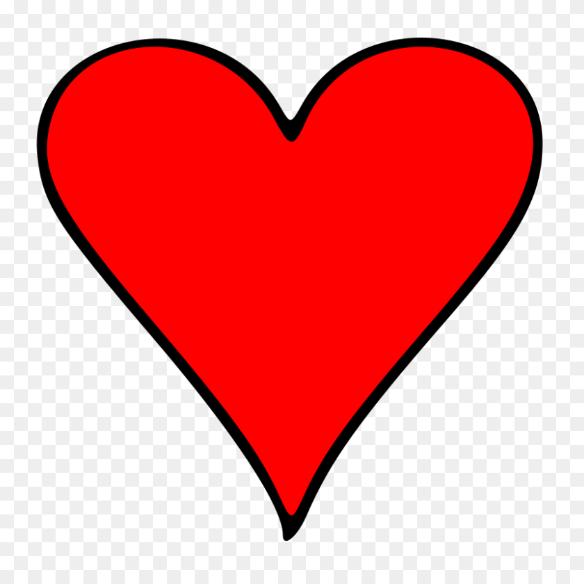 800x800 Free Clipart Heart Outline - Simple Heart Clipart