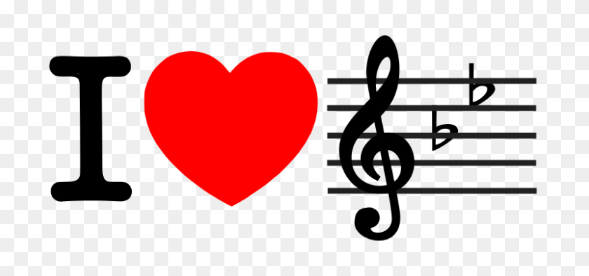 800x343 Free Clipart I Love Music - Solicitar Clipart