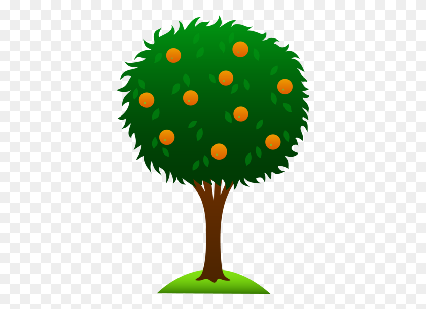 380x550 Free Clip Art Of A Cute Orange Tree Sweet Clip Art - Enthusiasm Clipart