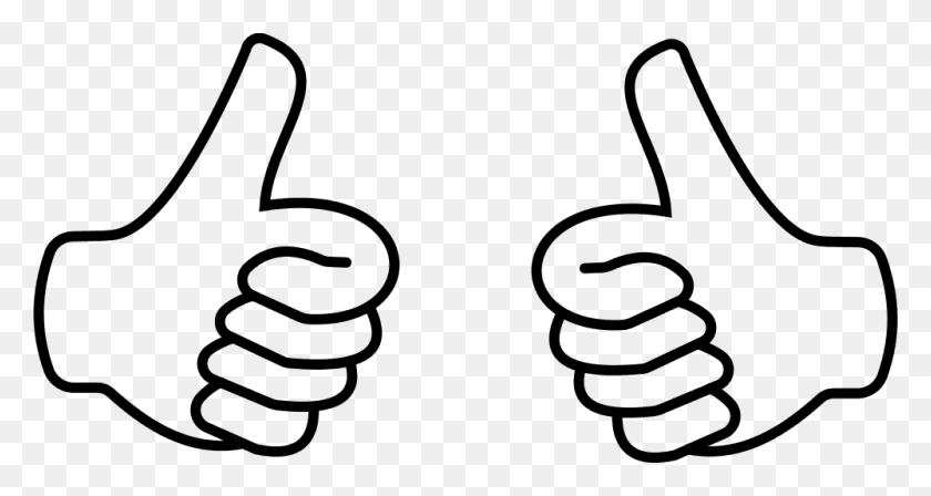 999x498 Free Clip Art Of Thumbs Up Clipart Outline - Hanging Lights Clipart