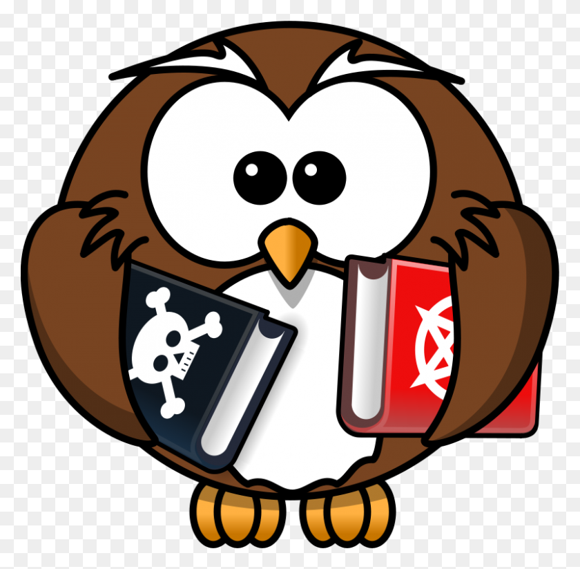 800x783 Free Clip Art Owl With Books - Forgot Clipart