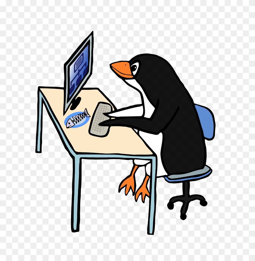 703x800 Free Clip Art Penguin Admin - Cartoon Animal Clipart
