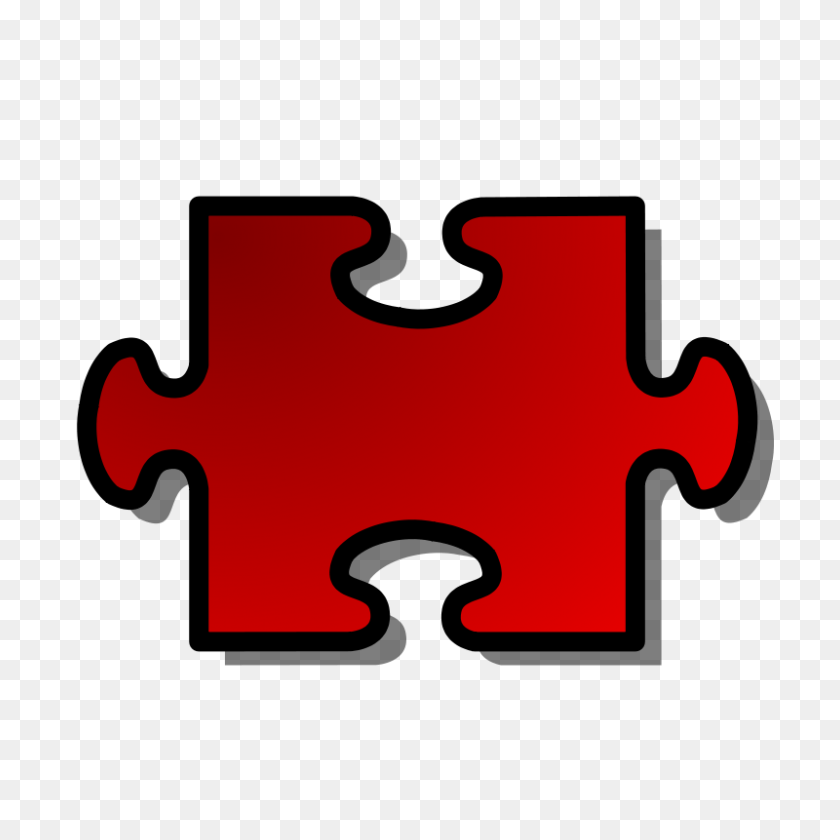 800x800 Free Clip Art Red Jigsaw Piece - Jigsaw Clipart