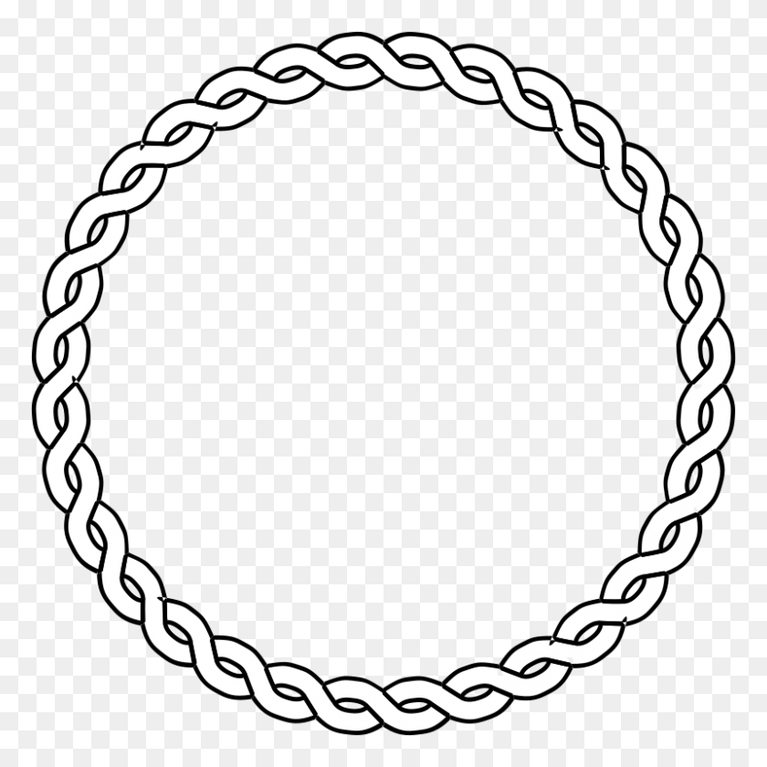 800x800 Free Clip Art Rope Border Circle - Simple Frame Clipart