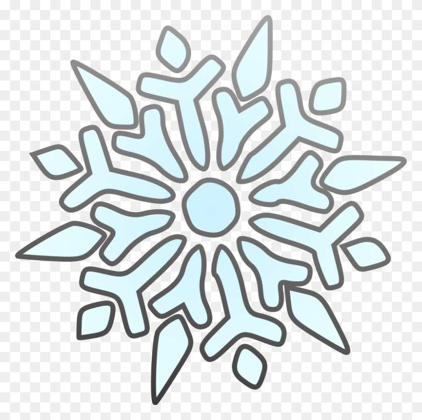 800x795 Free Clip Art Snowflake - Snowflake Clipart Transparent