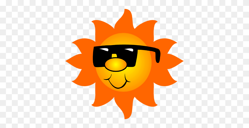 400x375 Free Clipart Sun Con Gafas De Sol Cepar - Free Clipart Sun