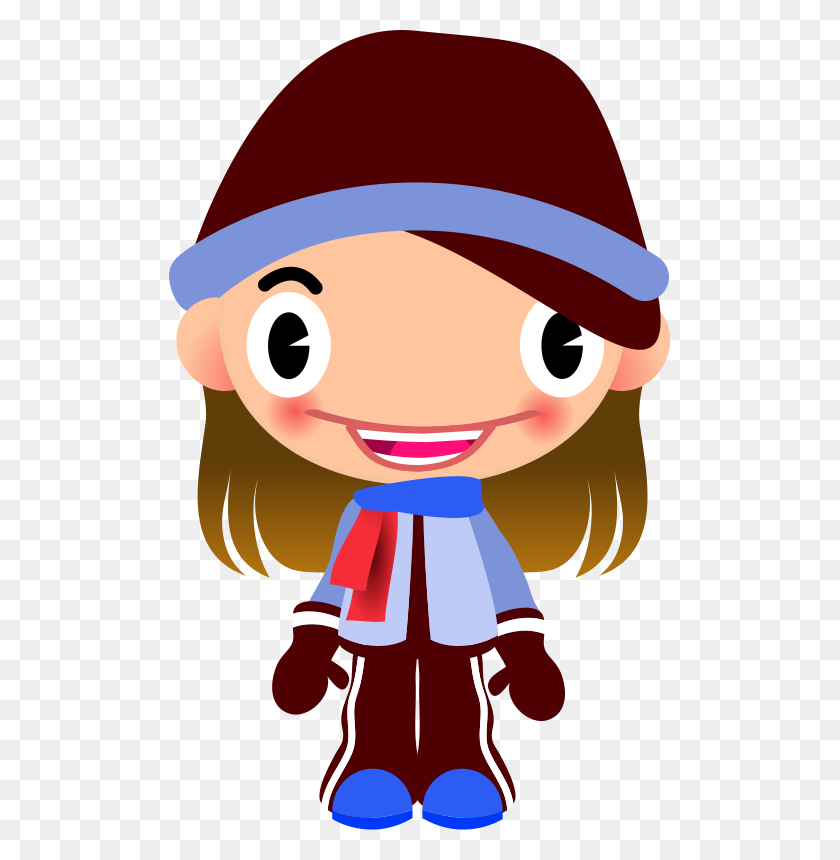 501x800 Free Clip Art Talking Girl In Warm Sports Clothes - Person Talking Clipart