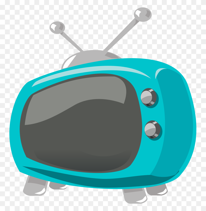 763x800 Free Clipart Television Comic Style - Tv Clipart