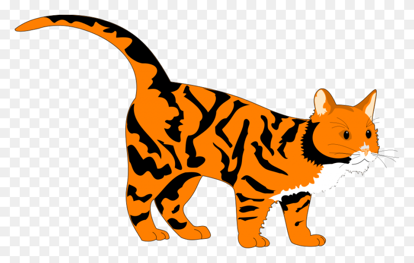 900x548 Free Clip Art Tiger - Bengal Tiger Clipart