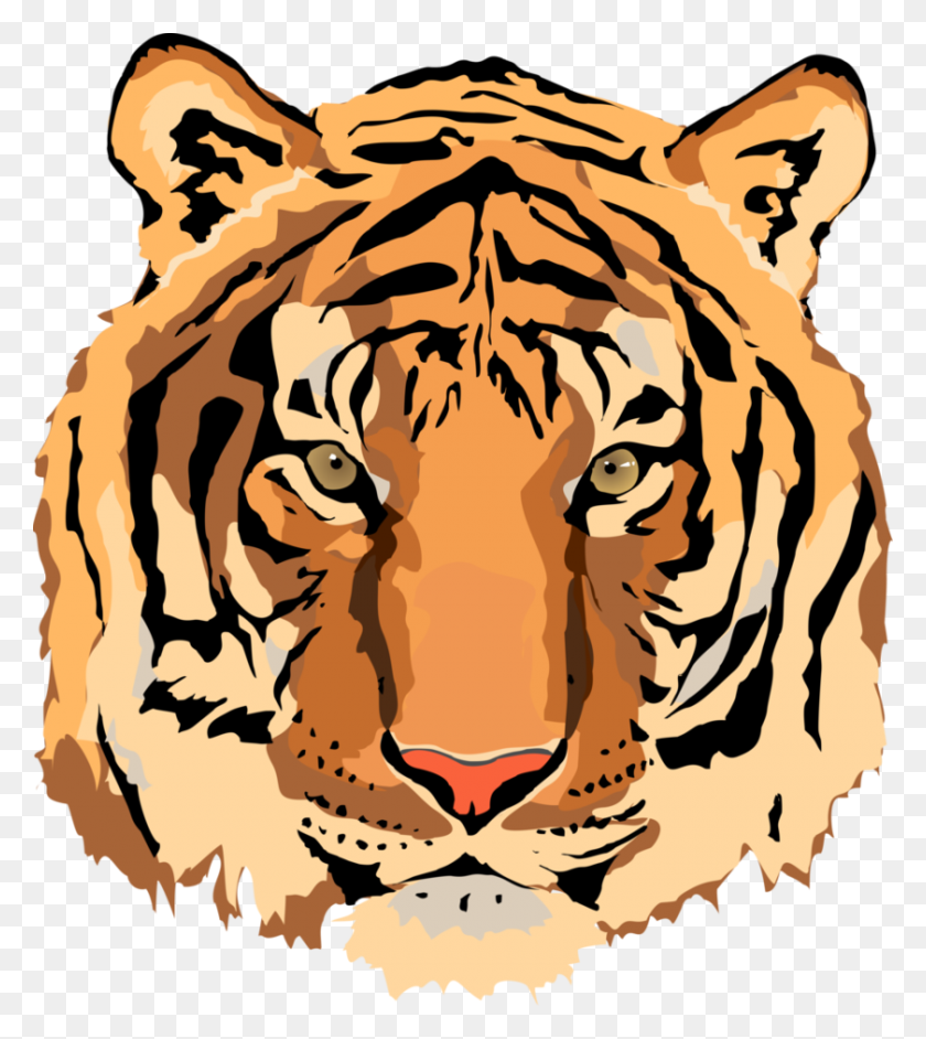 840x950 Free Clip Art Tiger Head, Clipart Of Tiger Head Vector Graphic - Tiger Head PNG