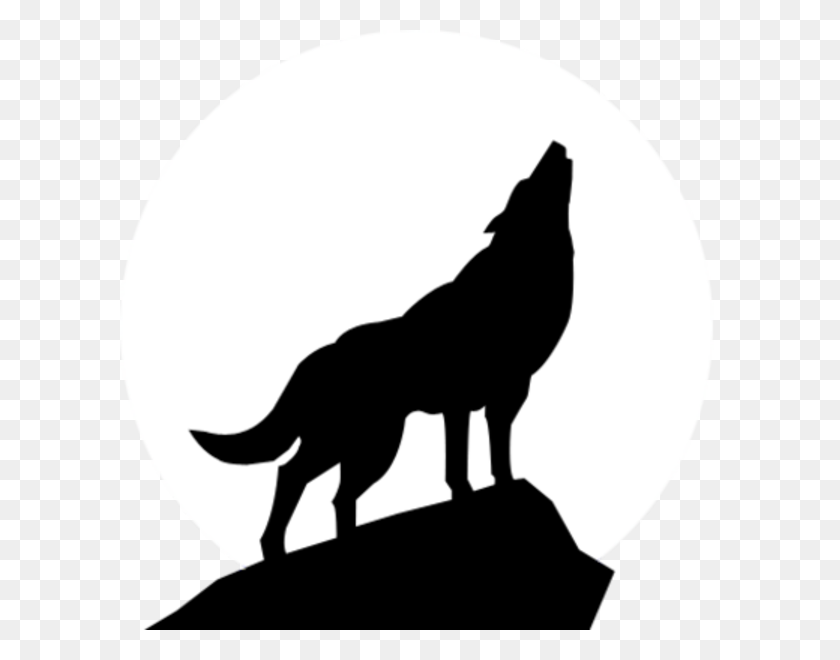 599x600 Free Clip Art Wolves Wolf Silhouette Image - Sick Dog Clipart