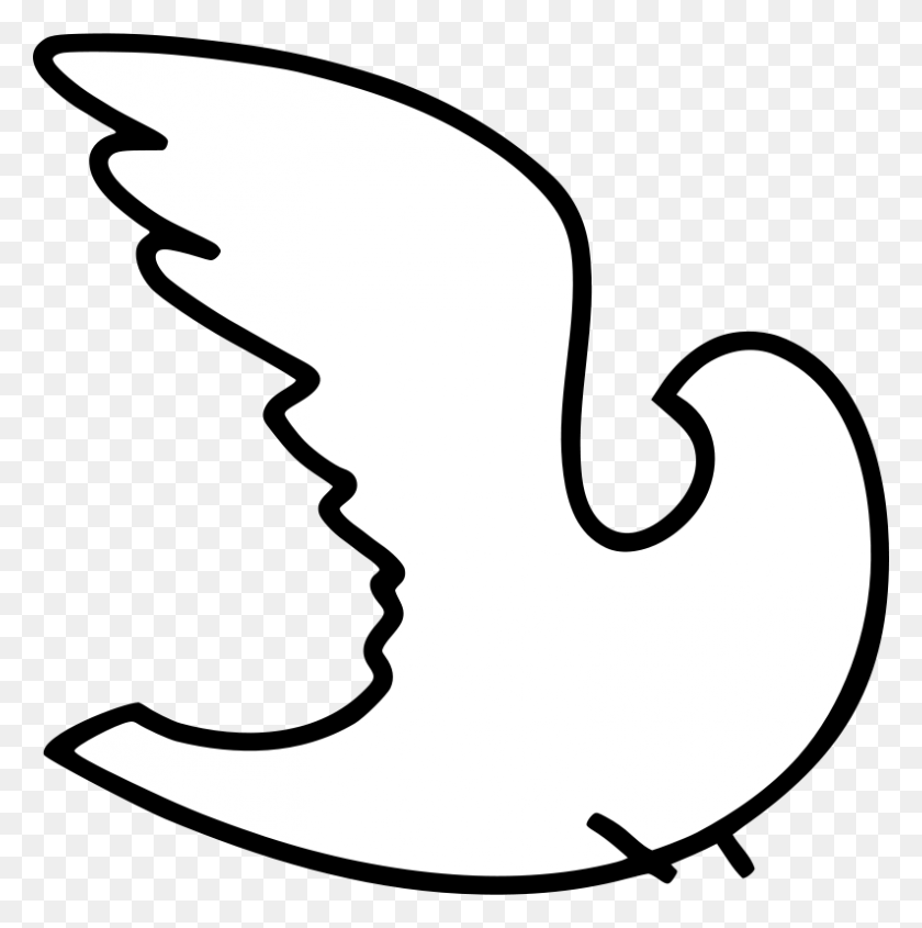 794x800 Free Clipart - Pigeon Clipart Black And White