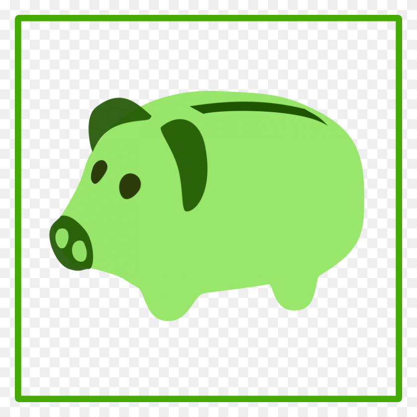 800x800 Free Clipart - Piggy Bank Clipart