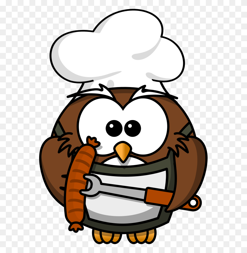 573x800 Free Clipart - Man Grilling Clipart