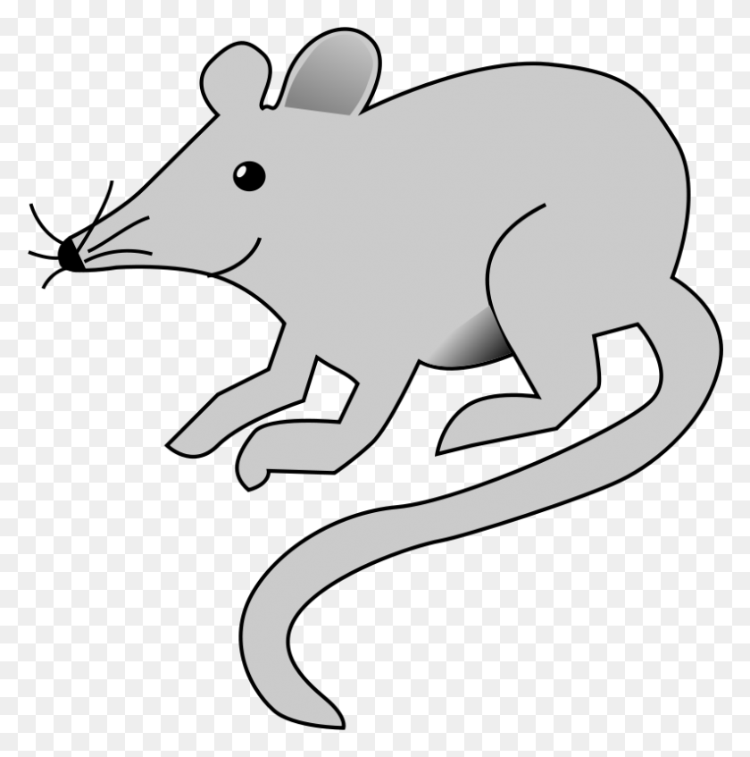 792x800 Free Clipart - Rat Clipart Black And White