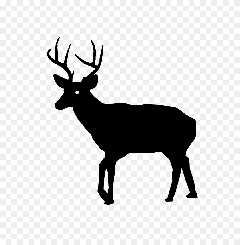 566x800 Free Clipart - Reindeer Silhouette Clipart