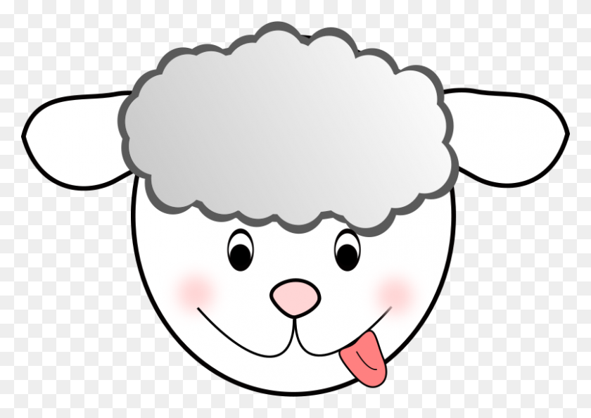 800x548 Free Clipart - Sheep Head Clipart