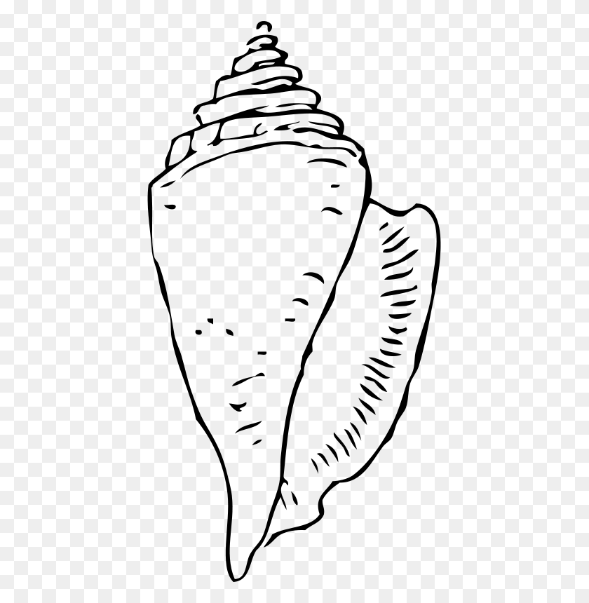 419x800 Free Clipart - Shell Outline Clipart
