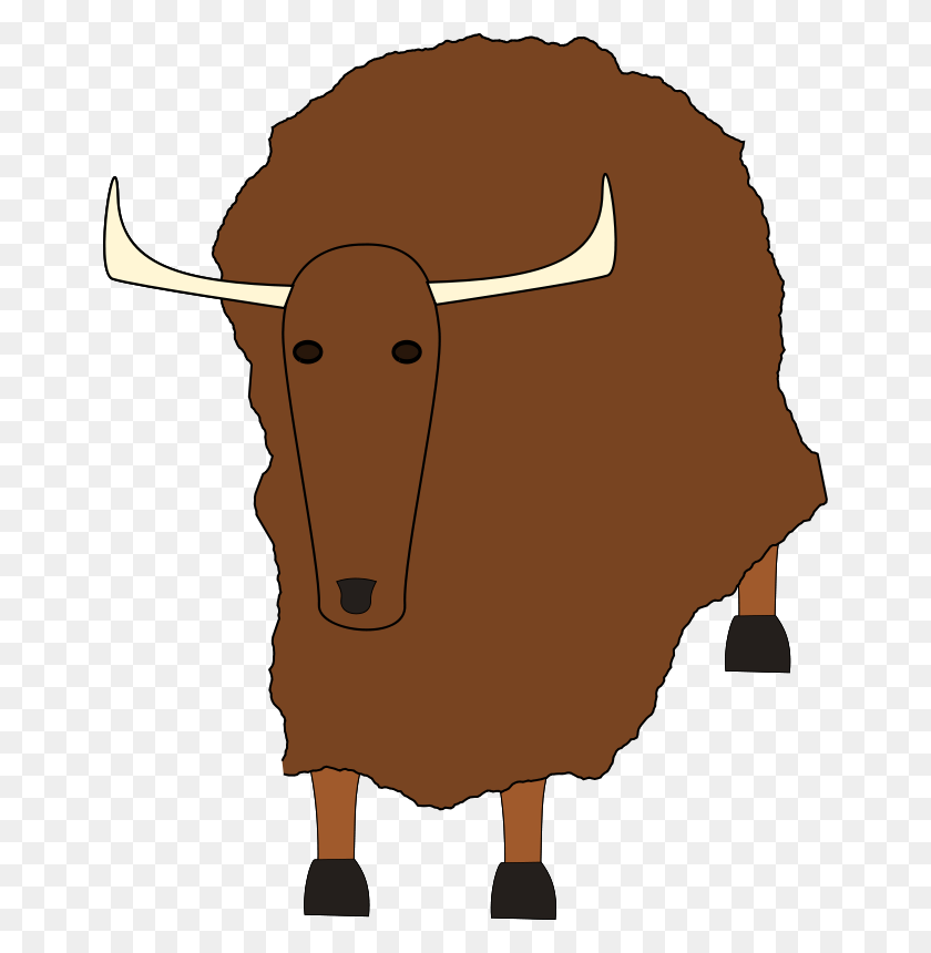 654x800 Free Clipart - Yak Clipart Black And White