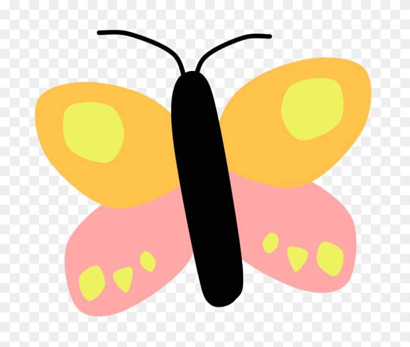 800x668 Free Clipart - Yellow Butterfly Clipart