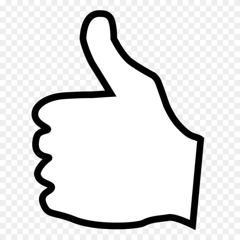 800x800 Free Clipart - Thumbs Up Clipart Black And White