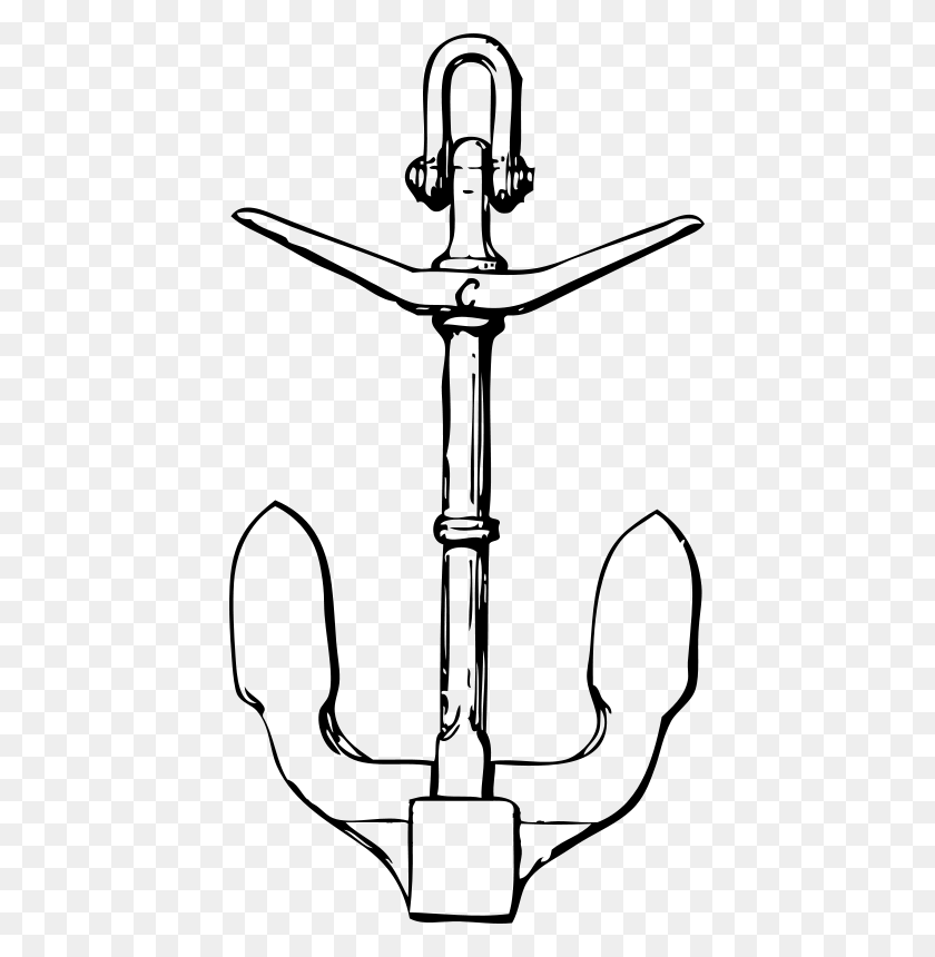427x800 Free Clipart - Anchor Clipart Black And White
