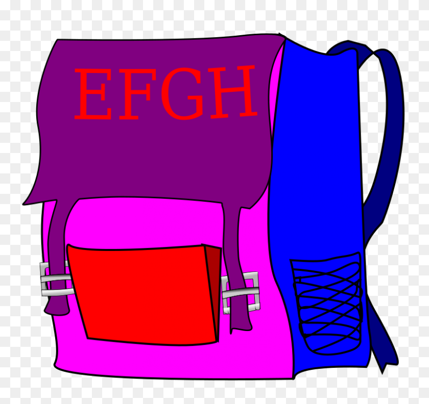 800x751 Free Clipart - Backpack On Hook Clipart