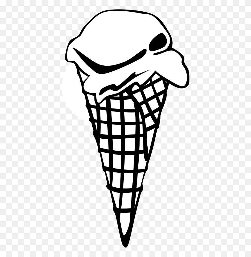 428x800 Free Clipart - Black And White Ice Cream Clipart