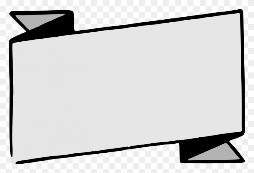 800x527 Free Clipart - Black And White Pennant Banner Clipart