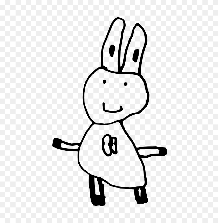 566x800 Free Clipart - Bunny Clipart Outline
