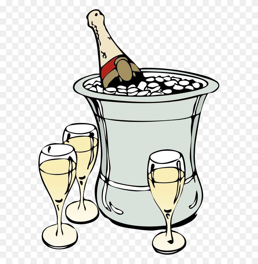 589x800 Free Clipart - Champagne Bottle Clipart