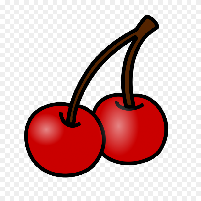 800x800 Free Clipart - Cherry Clipart Black And White