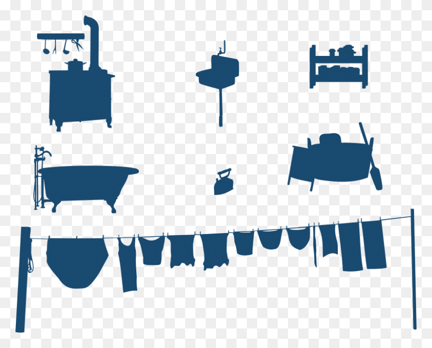 800x634 Free Clipart - Clothesline Clipart