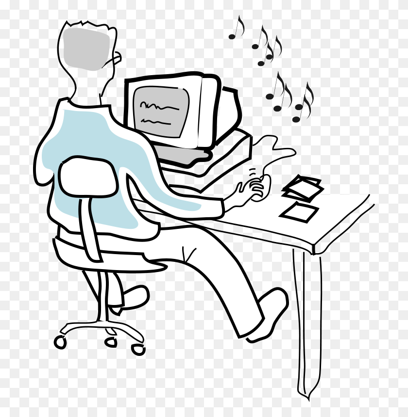 704x800 Free Clipart - Computer User Clipart