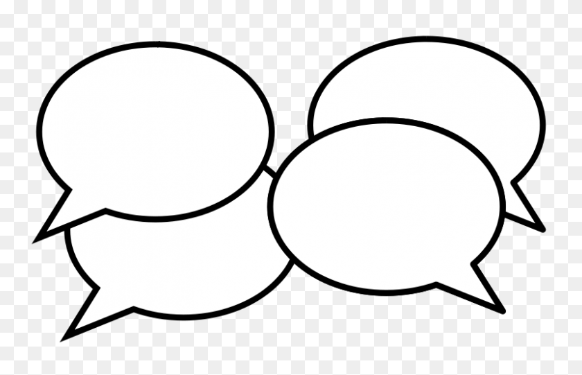 800x494 Free Clipart - Conversation Clipart Black And White