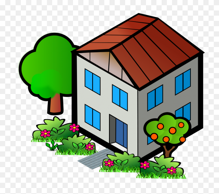 800x701 Free Clipart - Cottage Clipart