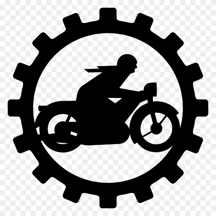 800x800 Free Clipart - Free Motorcycle Clipart Black And White