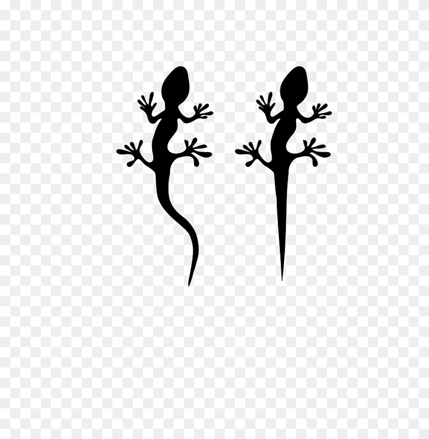 566x800 Free Clipart - Gecko Clipart Black And White