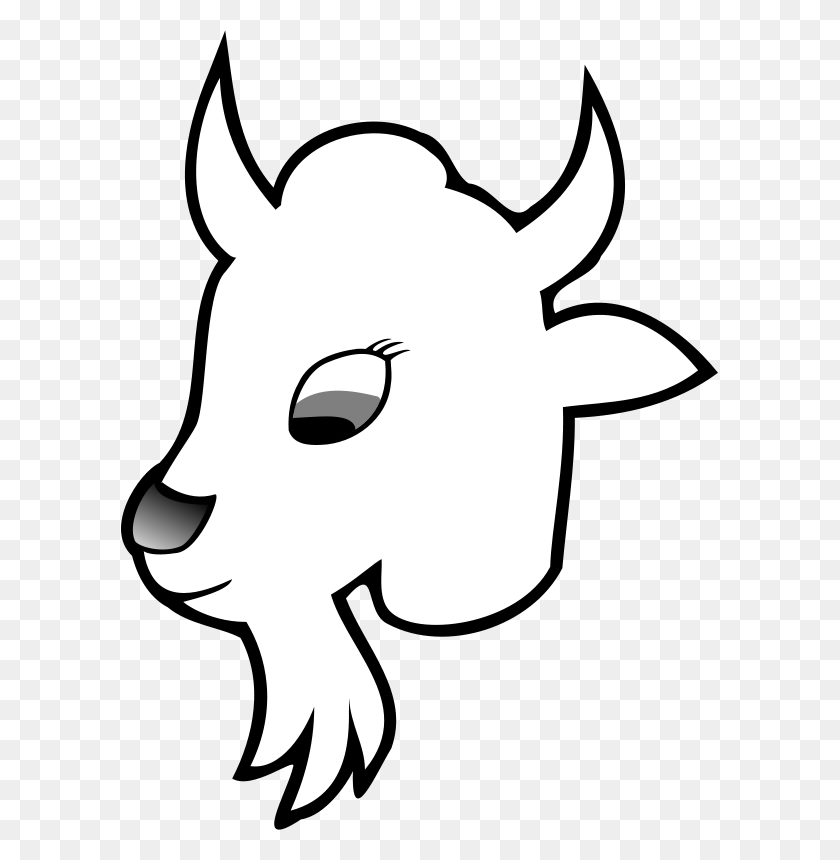 597x800 Free Clipart - Goat Face Clipart