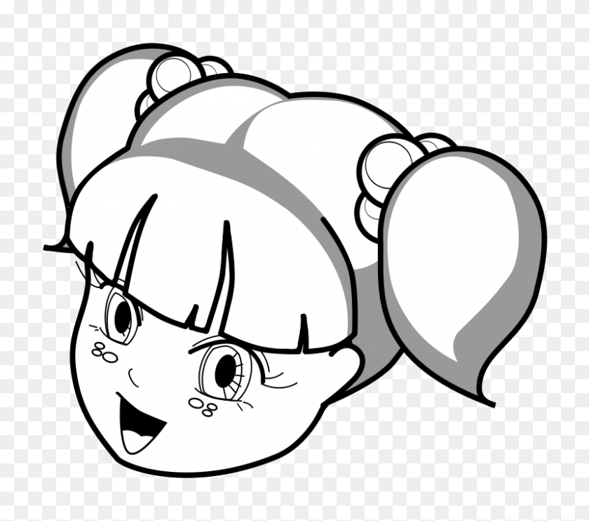 800x700 Free Clipart Anime Girl Outline Rygle - Anime Girl Clipart
