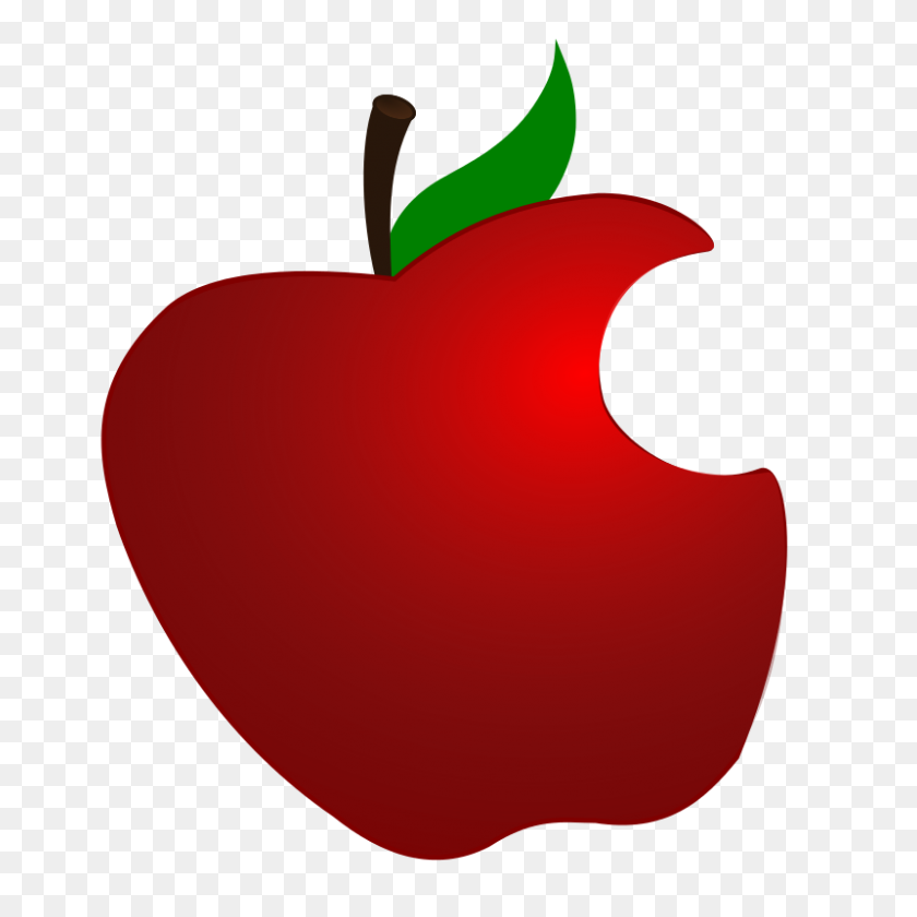 800x800 Free Clipart Apple With Bite - Bitten Apple Clipart