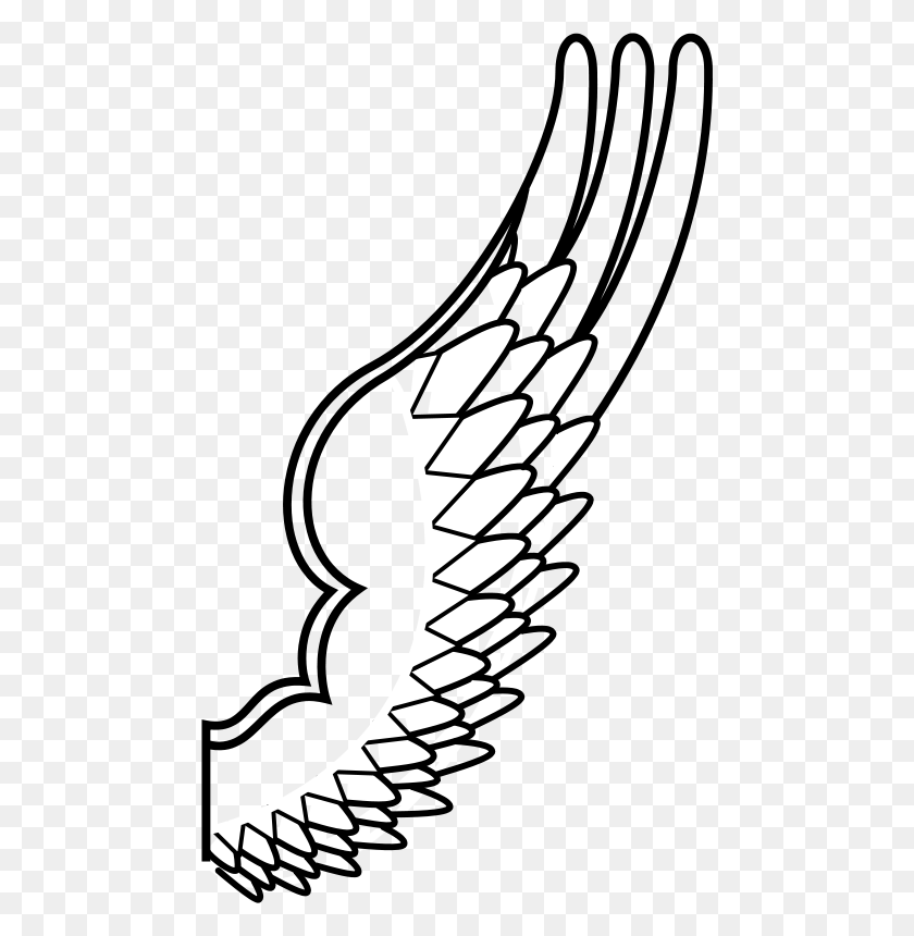 471x800 Free Clipart Archaic Drawing Of A Bird Wing Purzen - Folktale Clipart