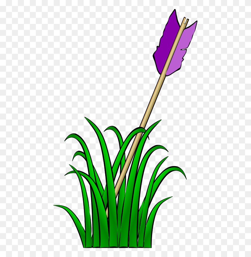483x800 Free Clipart Arrow In The Grass Snarkhunter - Free Grass Clipart