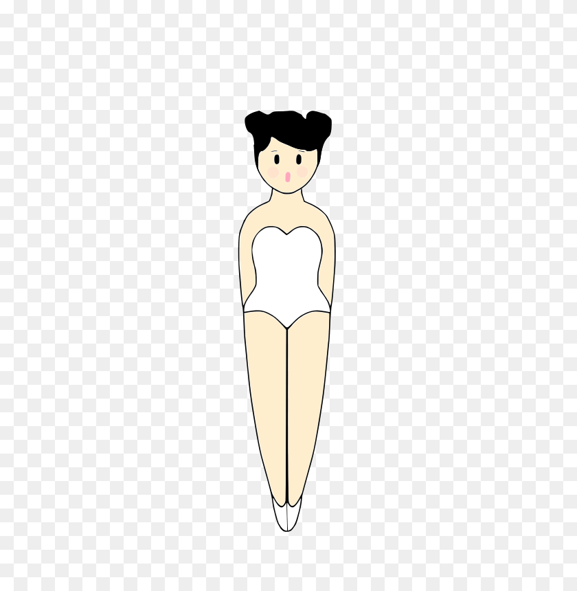 566x800 Free Clipart Ballerina Pencil Pal In Bathing Suit Baj - Swim Suit Clip Art