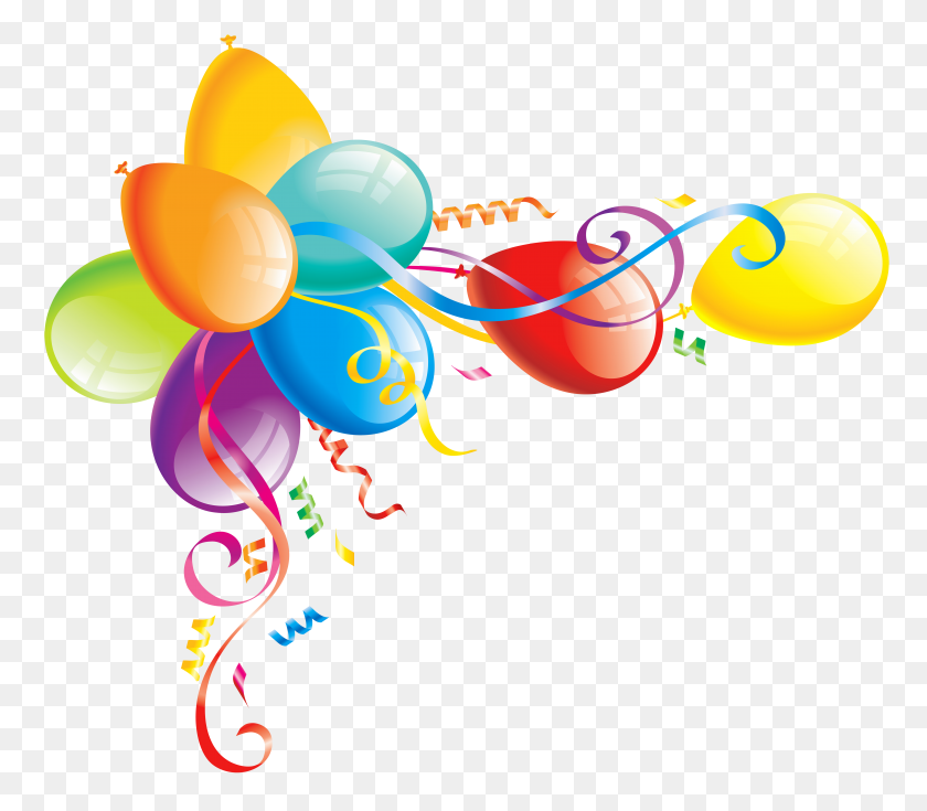 6200x5367 Free Clipart Balloons - Party Border Clipart